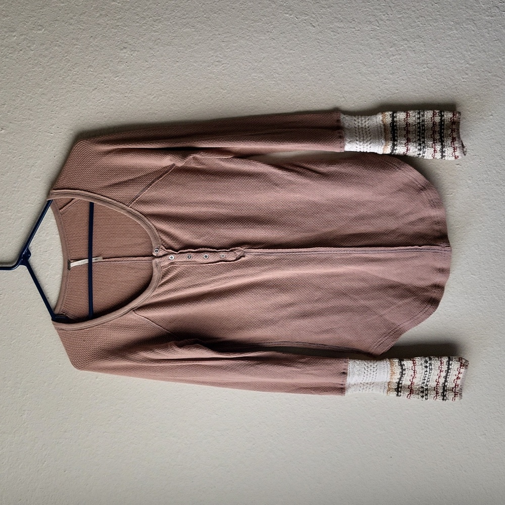 FREE PEOPLE Tan Thermal Long Sleeve